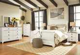 Hoover Furniture Outlet - Ashley Furniture - Willowton Queen Sleigh Bed, Dresser, Mirror, Chest and Nightstand - Queen Sleigh Bed, Dresser, Mirror, Chest and Nightstand - B267B57
